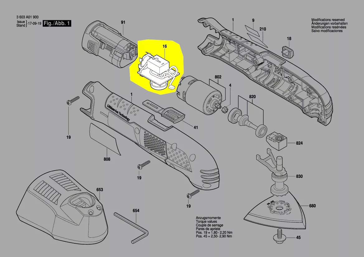 Interrupteur réf. 2 609 003 796 Bosch